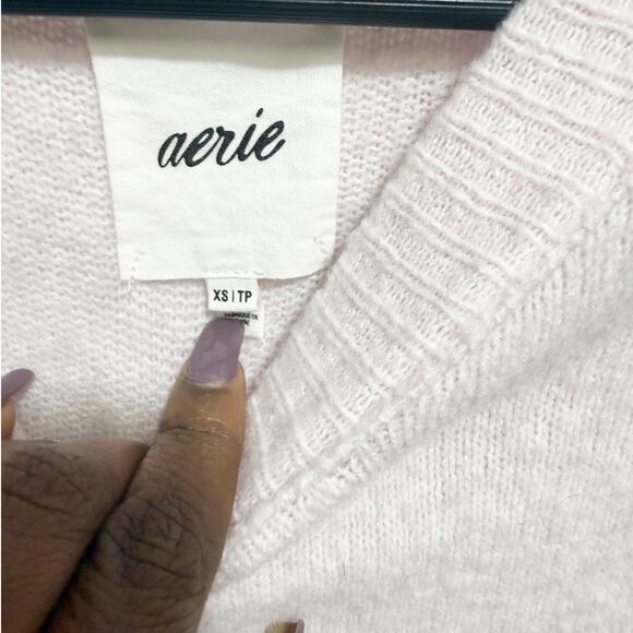 Aerie Oversized Mock Neck Sweater Women’s XS Soft Cozy Knit Pullover - Picture 8 of 13